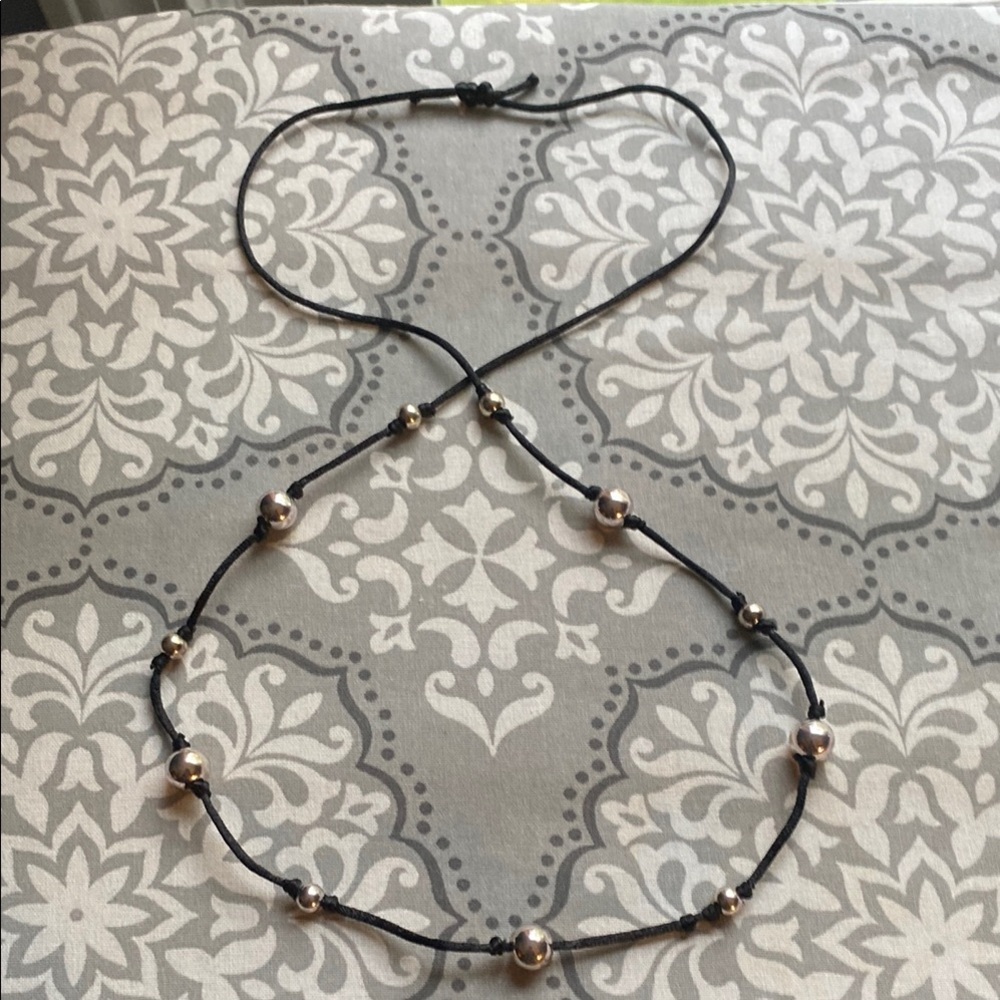 J. Jill Black and Silver Minimalist Necklace